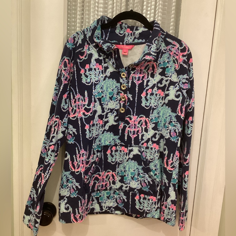 Lilly Pulitzer UPF 50+ Captain Popover in Pop Up Monkey Trouble Navy  - Medium